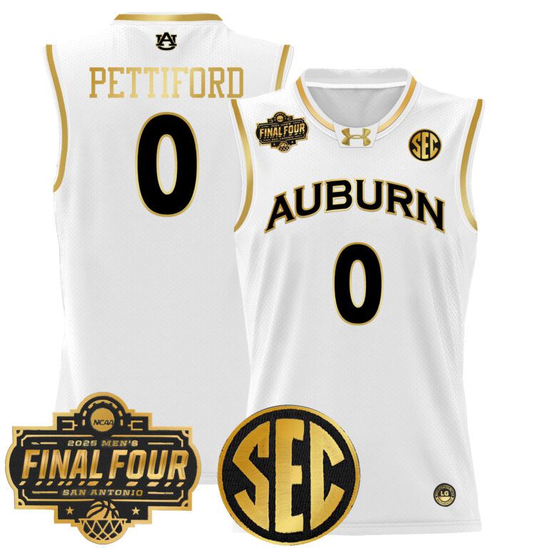 Men Auburn Tigers white Custom 2025 Final Four Patch Lightweight  NCAA Jerseys->ncaa teams->NCAA Jersey